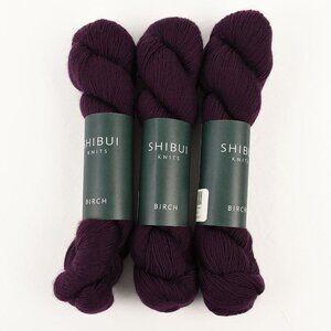 Shibui Knits Birch Yarn 3 Skeins Sport Weight Extra Fine Merino Velvet Purple